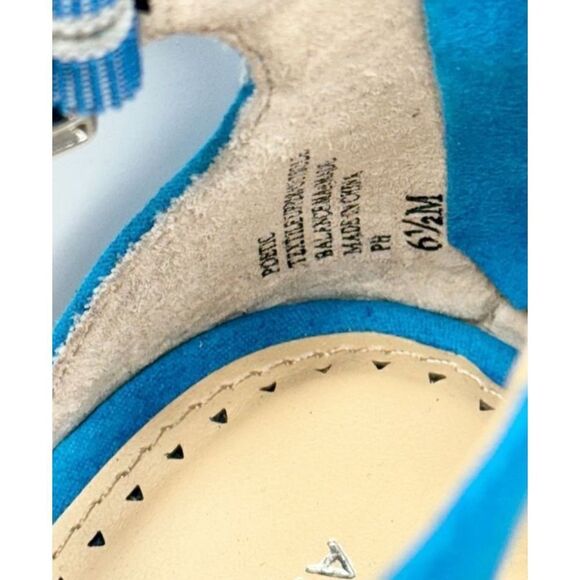 Adrienne Vittadini Mary Jane Size 6.5 Blue Poetic Block Heel Ankle Strap Heels - Picture 9 of 10